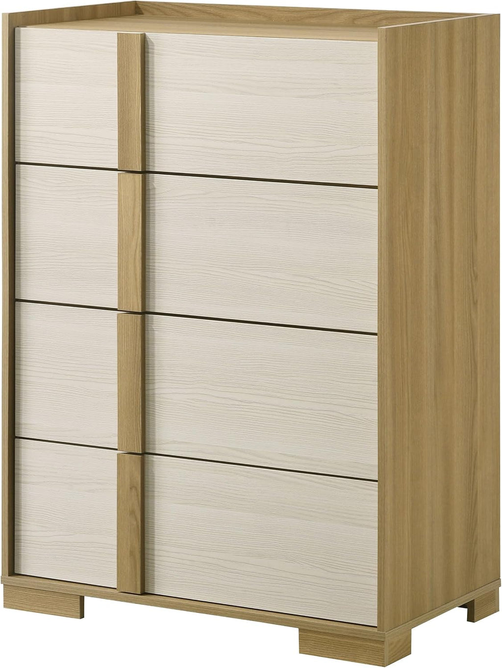 Coaster Home Furnishings - Hyland - Wood - 4-Drawer Chest with Metal Glides, Two-Tone Design and Natural-Finished Hardware - Coastal - Bedroom - Natural - 215655