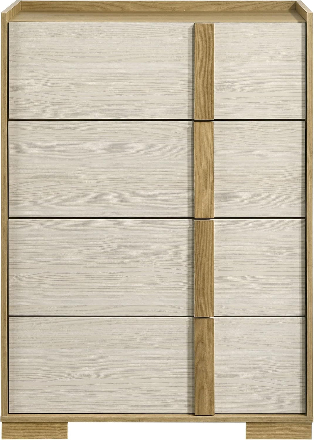 Coaster Home Furnishings - Hyland - Wood - 4-Drawer Chest with Metal Glides, Two-Tone Design and Natural-Finished Hardware - Coastal - Bedroom - Natural - 215655