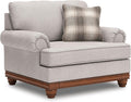 Signature Design by Ashley Stoughton Transitional Oversized Chair with Reversible Cushions and Rolled Arms, Light Gray