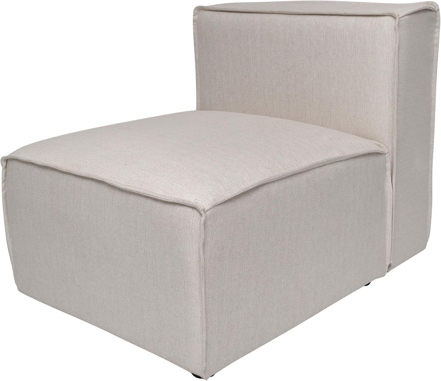 Flash Furniture Bridgetown Fabric Middle Chair Module for Sectional Sofa, Customizable Modular Couch Armless Middle Seat, Cream
