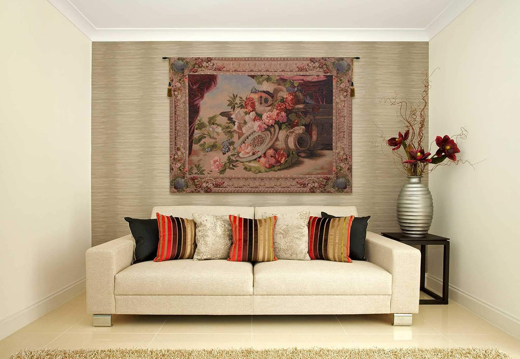 Charlotte Home Furnishings Inc. Mandolin French Tapestry Wall Hanging, 34 x 44 Inch, Viscose Cotton and Polyester Blend Wall Art, Woven In France, Perfect For Home Decor And Wall Decor