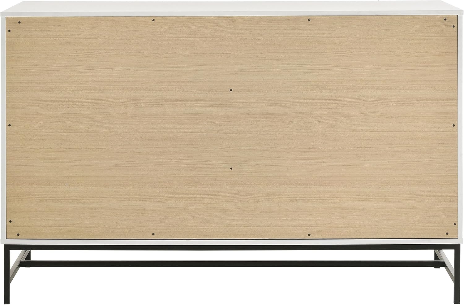 Coaster Home Furnishings - Sonora - Melamine - 6-Drawer Dresser with Contemporary Style, Black Metal Base, Bar Pull Handles, Rectangular Structure, Tip-Over Restraint - Bedroom - White - 224863