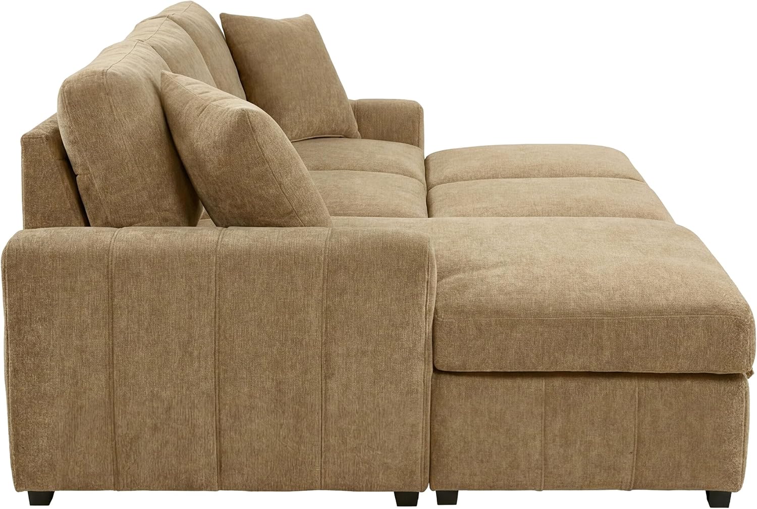 Coaster Home Furnishings - Pastrana - Wood and Fabric - Sleeper Sectional Sofa with Left-arm-Facing Chaise, and Track Arms - Living Room - Camel - 500358