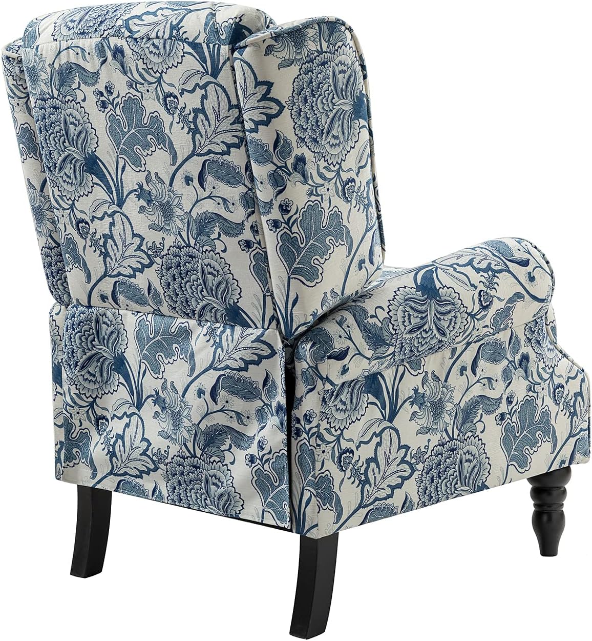 HULALA HOME Upholstered Wingback Recliner Chair, Small Adjustable Footrest Push Back Single Reclining Sofa, Mid Century Modern Lounge Armchair for Living Room, Bedroom, Reading/Jacobean