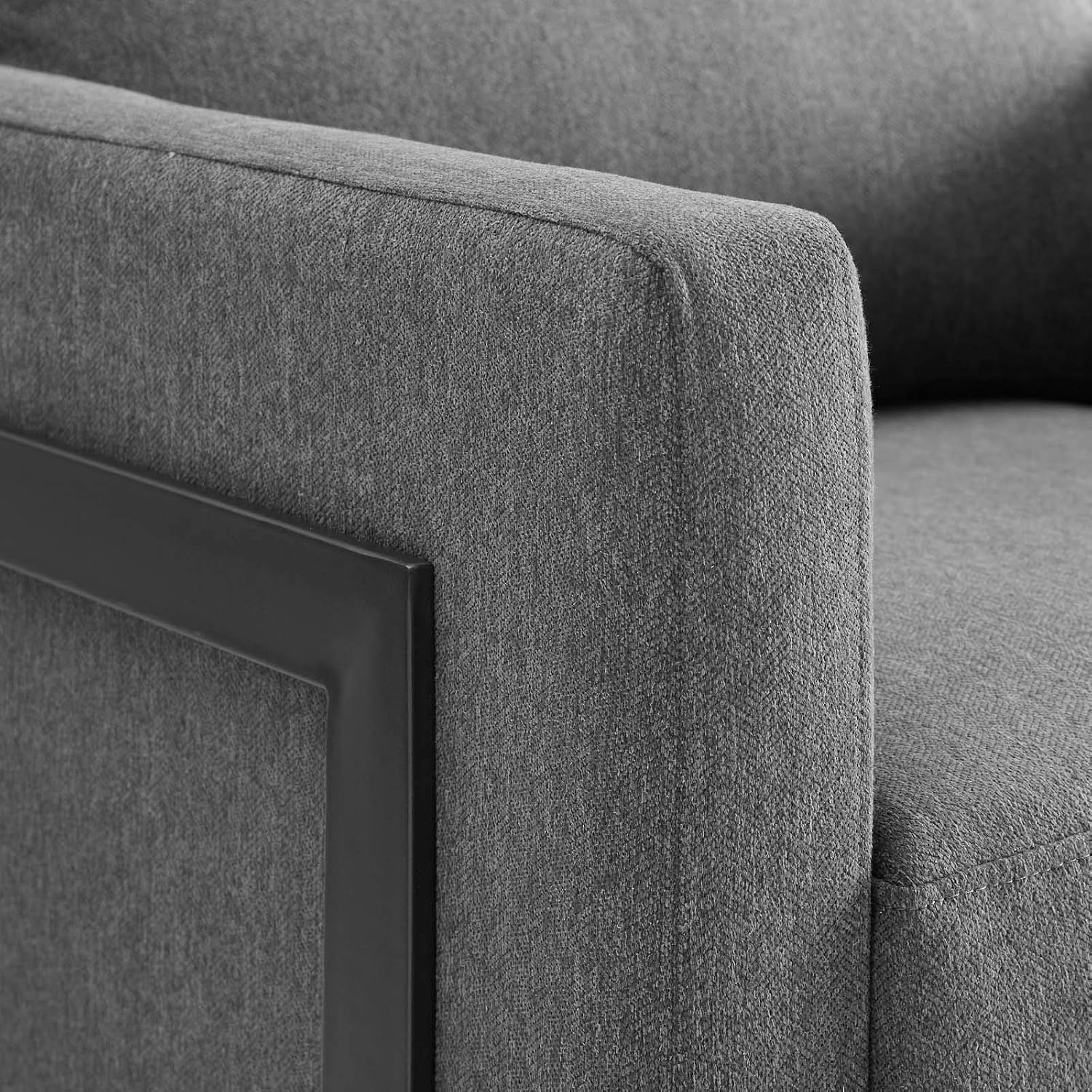 Posse Upholstered Fabric Accent Chair in Black Charcoal