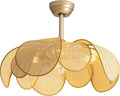 Rattan fandelier Ceiling Fans with Lights, Fandelier Chandelier Ceiling Fan and Remote,Boho,Flush Mount,Low Profile,for Bedroom,Living Room,(25.5 Inch,6 Speed