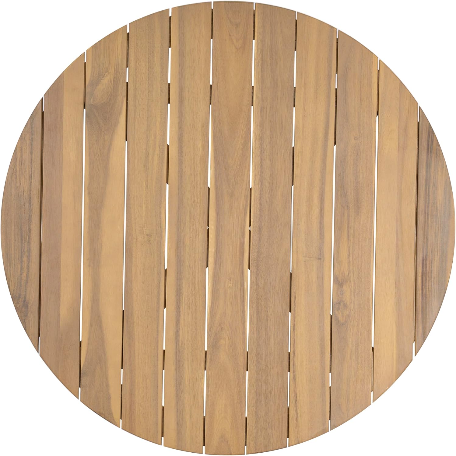 Christopher Knight Home Lalina Outdoor Coffee Table, Acacia Wood Accent Table with Slatted Panel Design, Round Patio Table for Garden Porch Balcony, Low Maintenance Outdoor Furniture, Natural