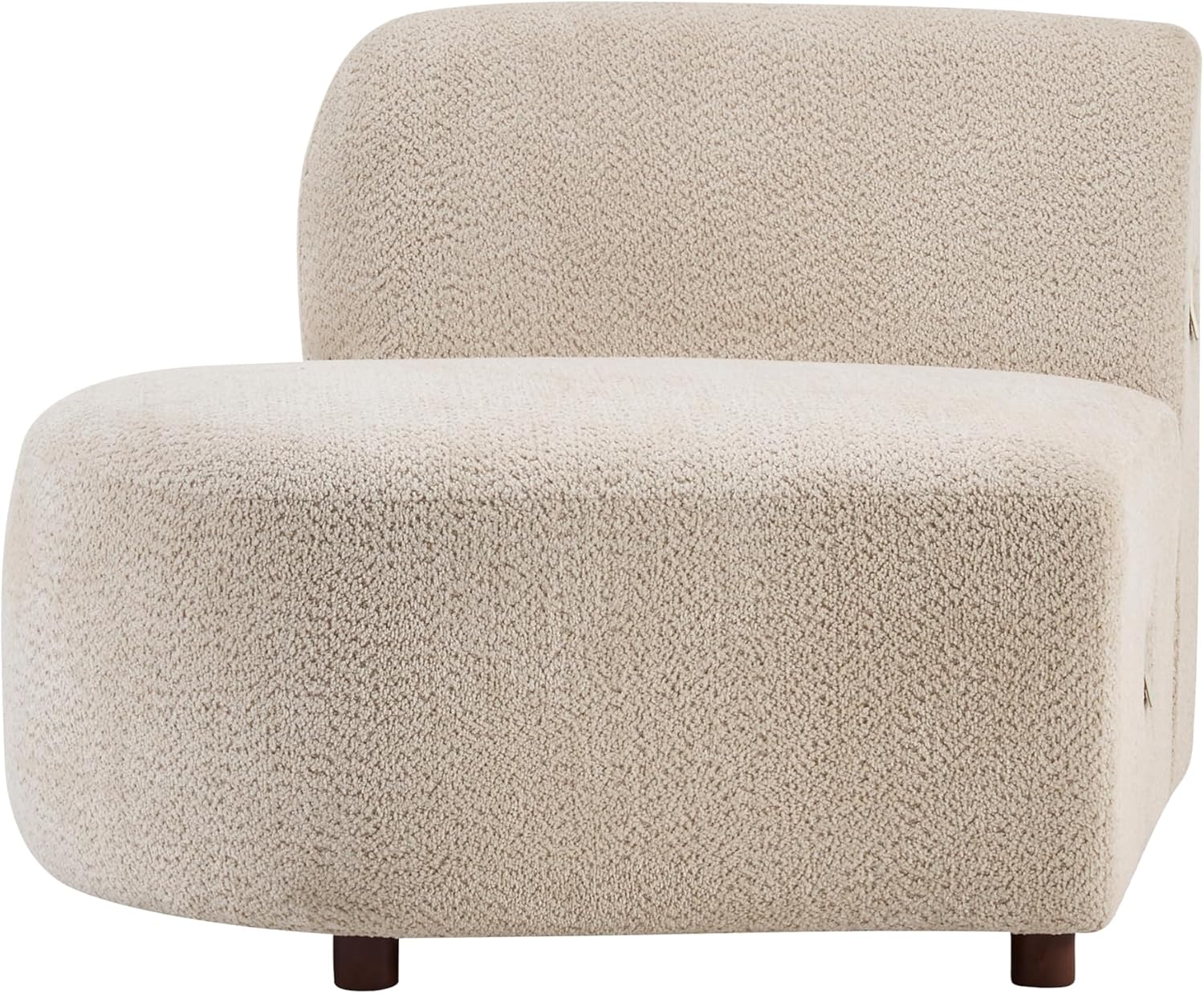 Christopher Knight Home Xata 100.75' Boucle Upholstered Sectional Sofa, Armless 3-Seater Home Sofa Living Room, Sturdy Wooden Frame Couches with Curved Design, Cloud Couch with Deep Seat, Beige
