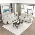 Lexicon Living Room Furniture Sets Including Microfiber Reclining Sofa and Loveseat, Manual Wall Hugger Recliners, Adjustable Headrests/Diamond Tufting, 2 Piece Sets, Beige