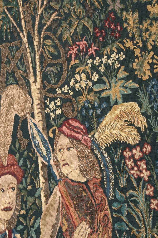 C Charlotte Home Furnishings Inc Unicorn Hunt with Border Belgian Tapestry Wall Hanging | Viscose Cotton and Polyester Blend Wall Art | 42 in. x 33 in | Home Decor Accents