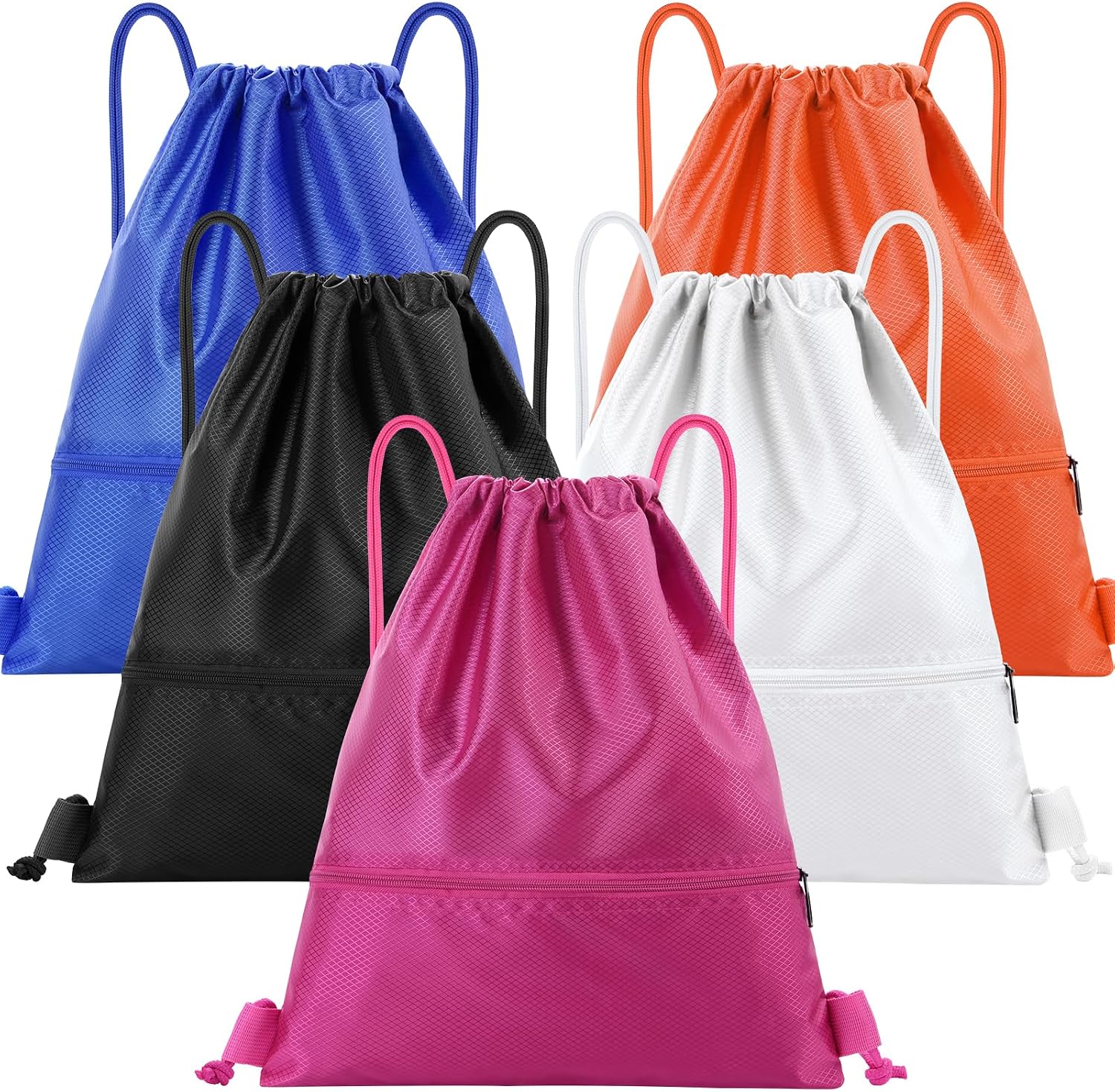 100 Pack Custom Drawstring Bags Bulk, Personalized Drawstring Backpacks with Initials Name for Sports, Draw String Back Bag for Travel Beach Dance Gymnastics Climb Trip Party Daily Use