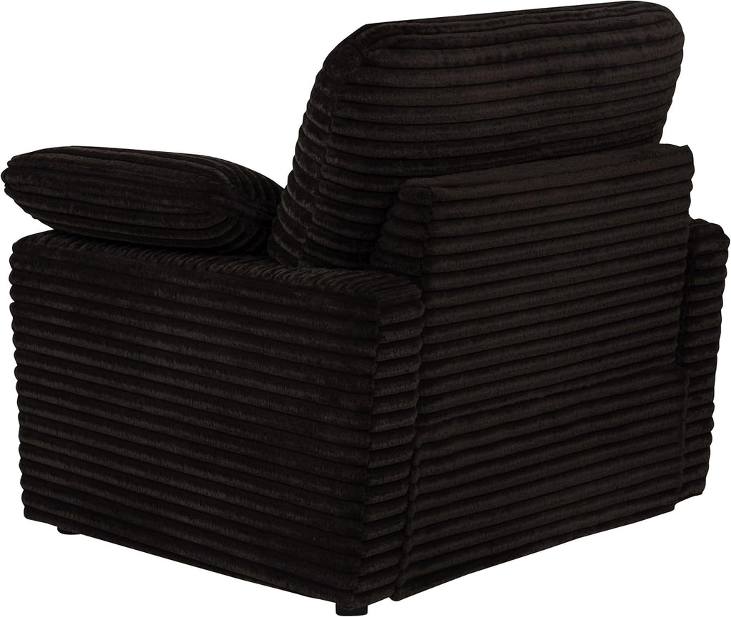 Coaster Home Furnishings - Collins - Wood and Fabric - Power Recliner with Horizontal Tufted Detail, Padded Arms, and Reversible Cushions - Living Room - Chocolate Brown - 610353P