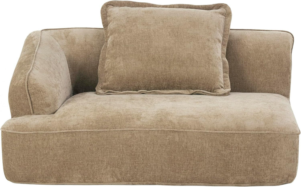 Christopher Knight Home Zacha 121' Modular L-Shape Sofa Couch with Chaise Lounge, Modern Boneless Sofa for Living Room, Fabric Upholstered Cloud Couch with Deep Seat, Dark Beige