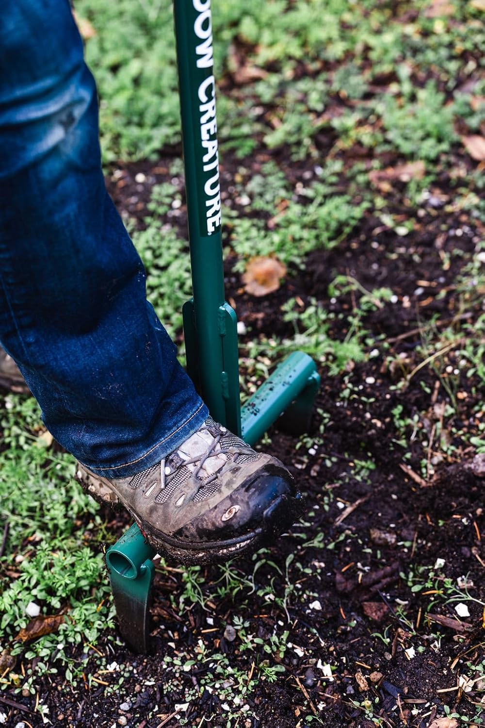 Raised Bed Garden Fork - Green, 9' Tines, 12' Width, 25.5' Height, 8 lbs, Manual Operation, Metal