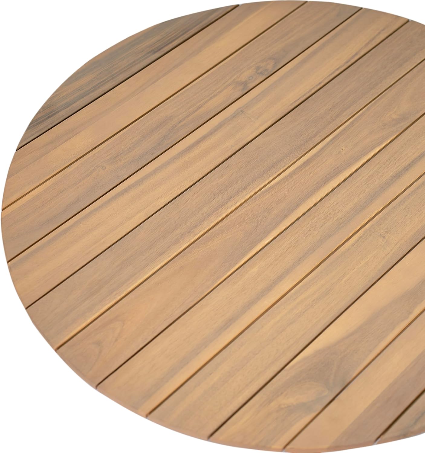 Christopher Knight Home Lalina Outdoor Coffee Table, Acacia Wood Accent Table with Slatted Panel Design, Round Patio Table for Garden Porch Balcony, Low Maintenance Outdoor Furniture, Natural