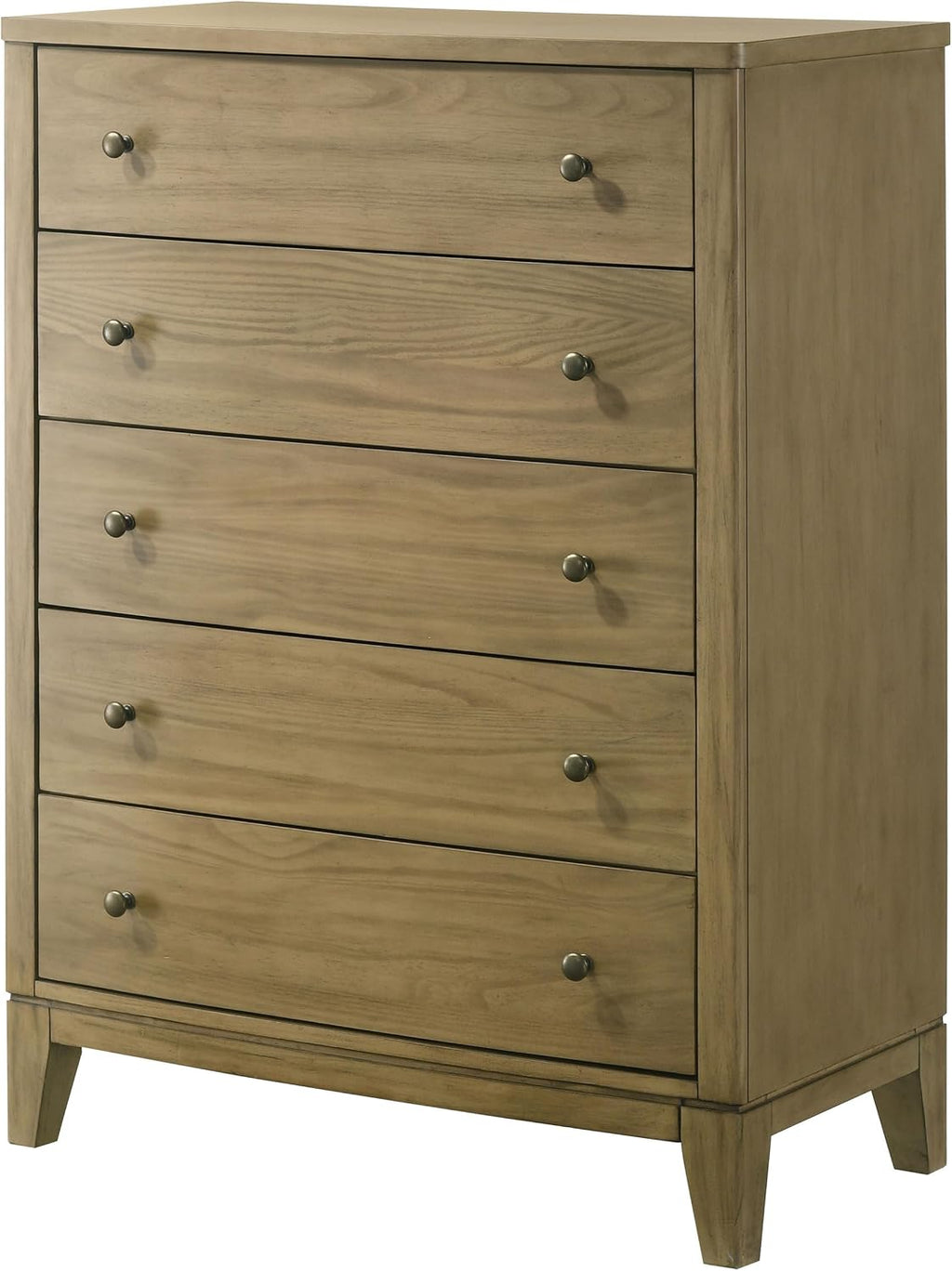 Coaster Home Furnishings - Granada - Wood - 5-Drawer Chest with Antique Nickel Hardware, Felt-Lined Top and Square Tapered Legs - Modern Classic - Bedroom - Natural Pine - 224925