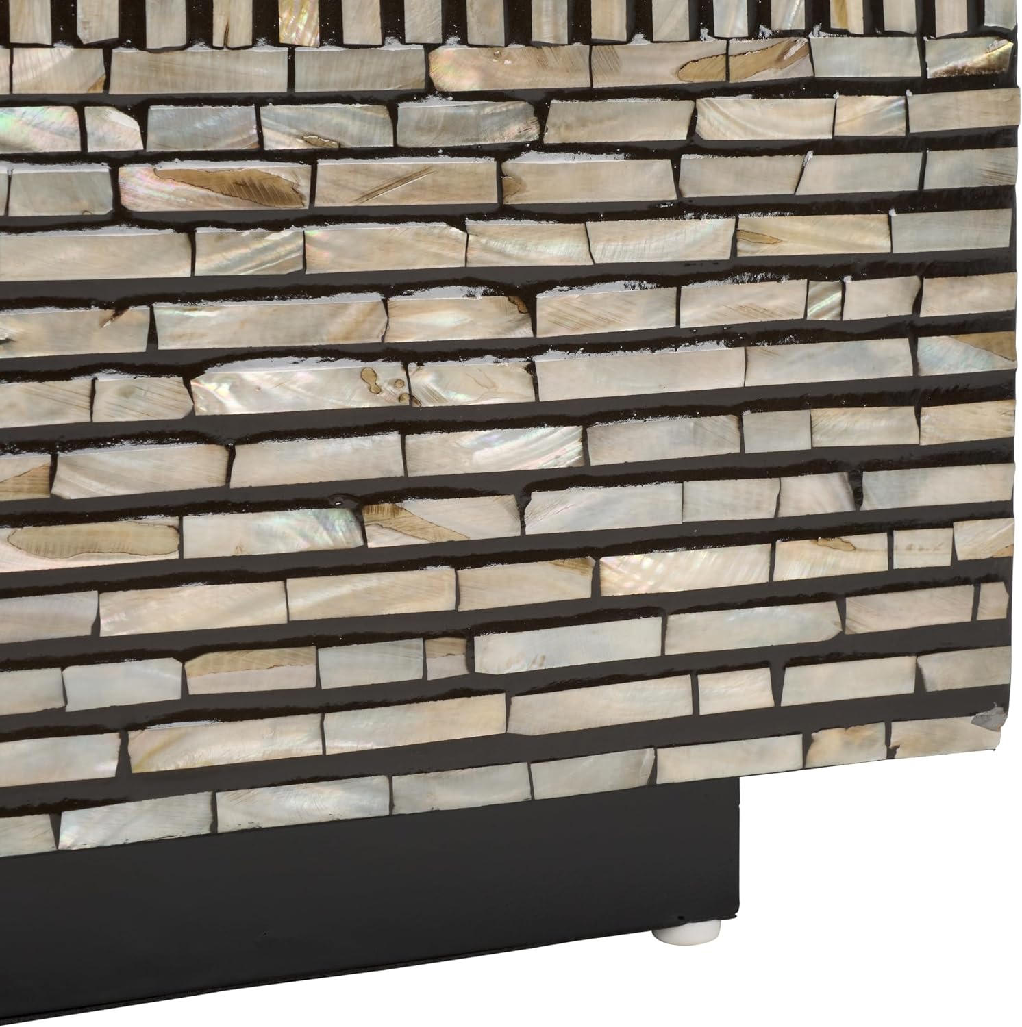 SAFAVIEH Home Collection Hamza Black Mother of Pearl Rectangular Prism Coffee Table (Fully Assembled)