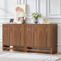 Bifins Sideboard Buffet Cabinet with Storage Set of 2, 63' Mid Century Modern Storage Cabinet with Adjustable Shelf and 4 Doors for Dining Room, Living Room,Entry