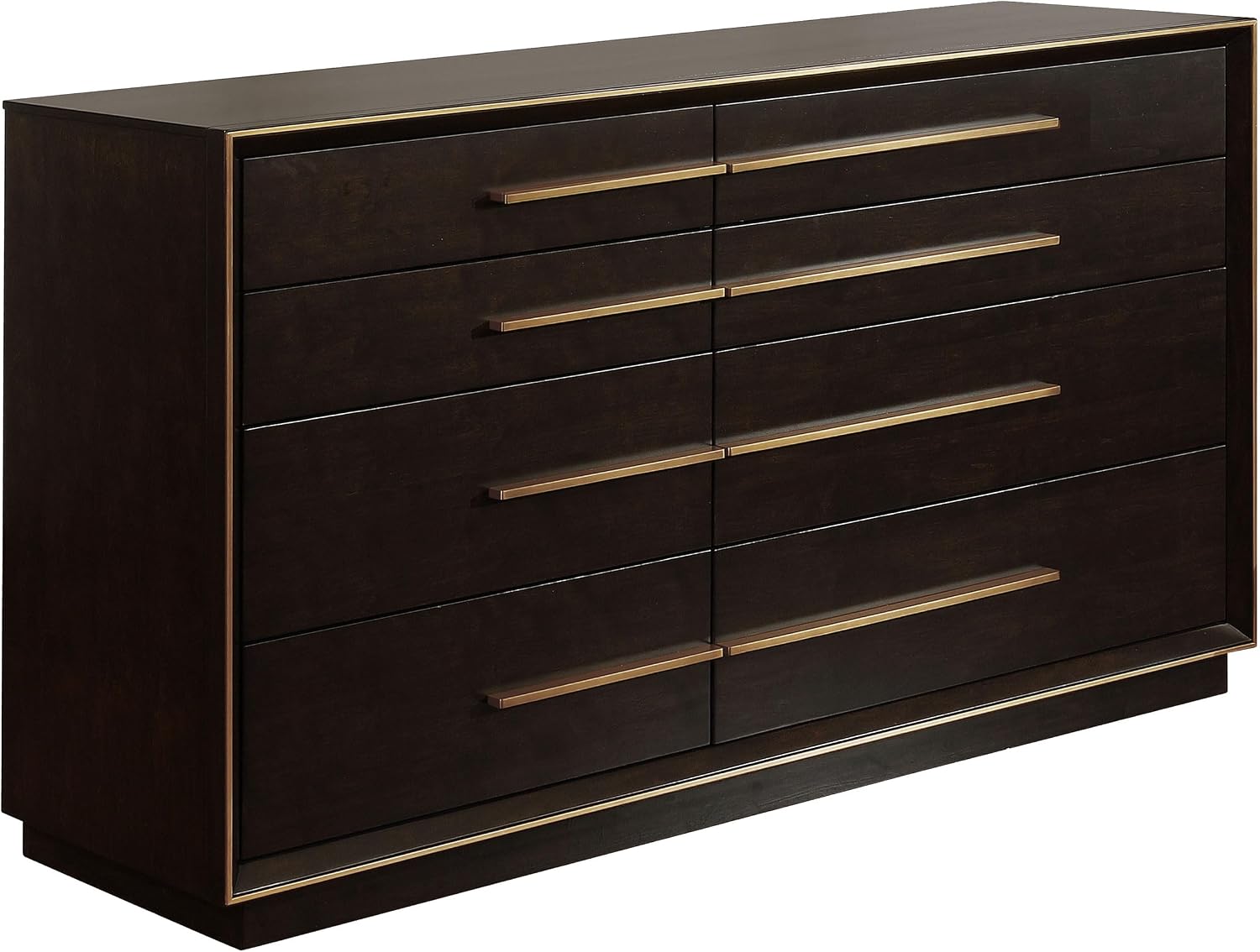 Coaster Home Furnishings - Durango - Wood - 8-Drawer Dresser with Metallic Pulls, Metal Extension Glide, and Felt-Lined Top, Contemporary Style - Smoked Peppercorn - 223263
