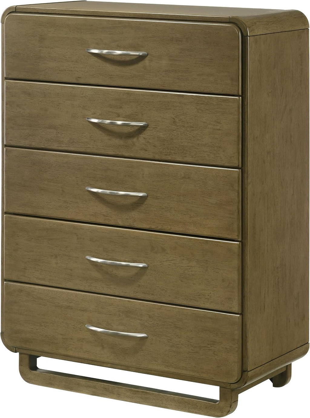 Coaster Home Furnishings - Amsbury - Wood - 5-Drawer Chest with Matte Nickel Hardware, Metal Glides and Curved Handles - Transitional - Bedroom - Nutmeg - 224275