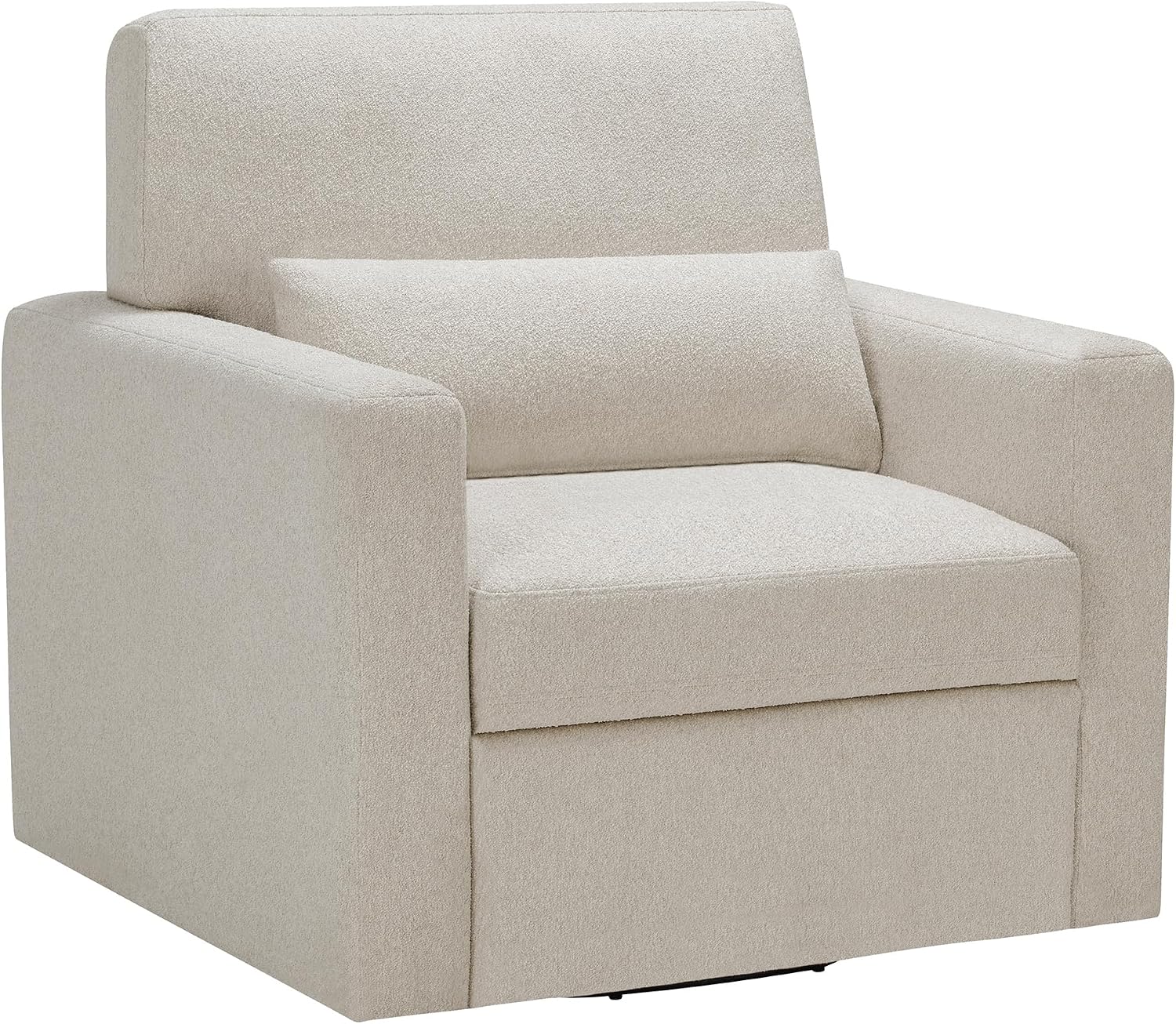 Lexicon Swivel Accent Chair, Modern Armchair, Boucle Single Sofa Chair with Lumbar Pillow for Living Room, Home Theater Seating, Bedroom, Easy Assembly, Beige