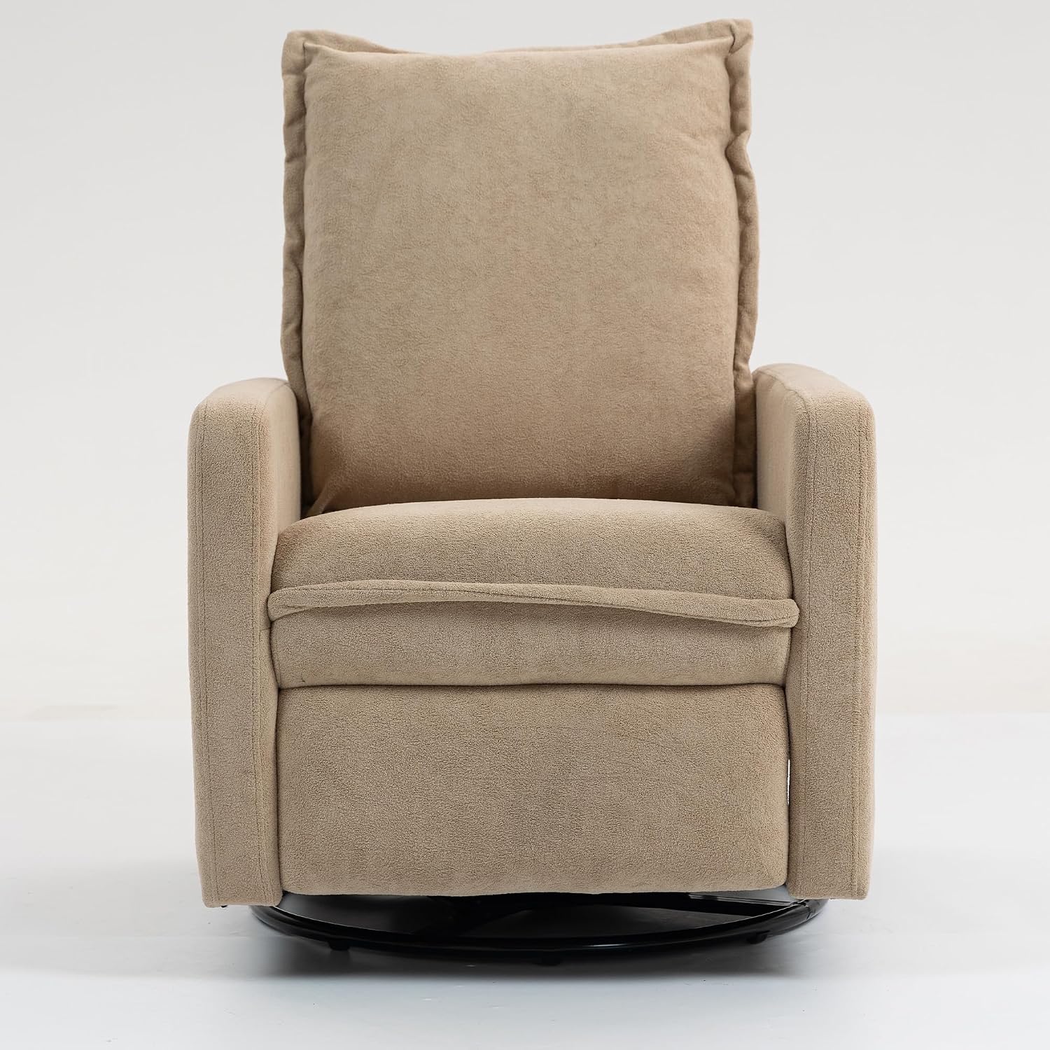 ERYE Modern Manual Reclining Chair Lovely Swivel Glider Rocker Chair for Living Room Bedroom Studio, Manual Recliner Armchair 360° Swivel Boucle Upholstered Nursery Armchair