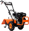 【LuckyNote】 Heavy Duty Power Tiller, Rear Tine Tiller - 7HP Gas Engine 212CC, 20' Wide and 8' Deep Cultivator - Garden Soil Prep for Planters and Vegetable Beds and More.13 Inch Agricultural Tires
