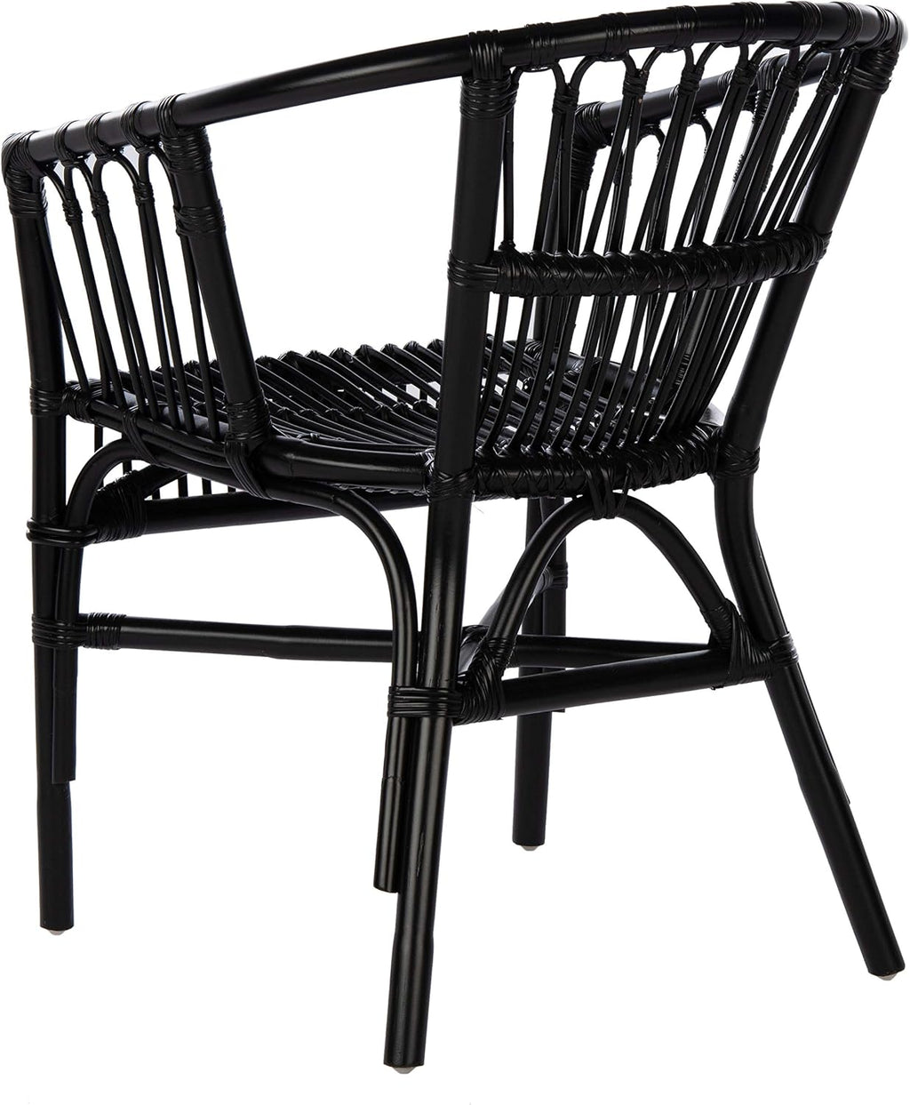 Safavieh Home Adriana Coastal Black Rattan (Set of 2) Accent Chair (ACH6505A-SET2)