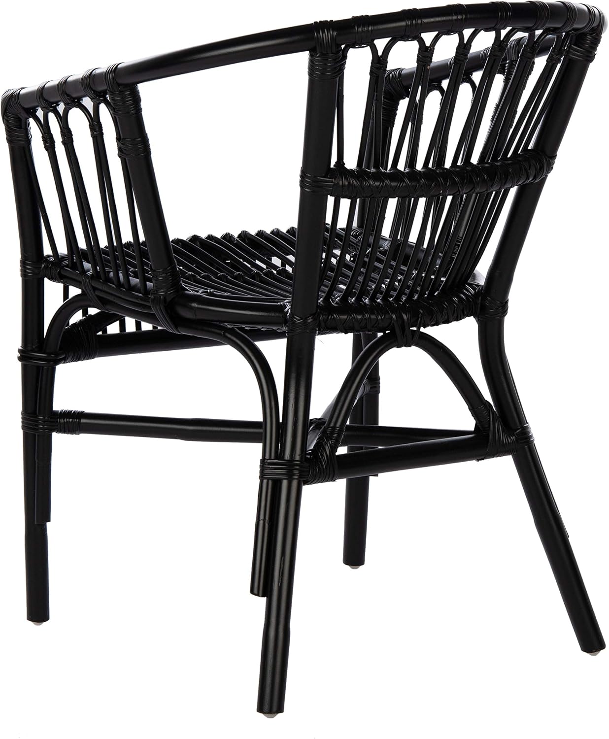 Safavieh Home Adriana Coastal Black Rattan (Set of 2) Accent Chair (ACH6505A-SET2)