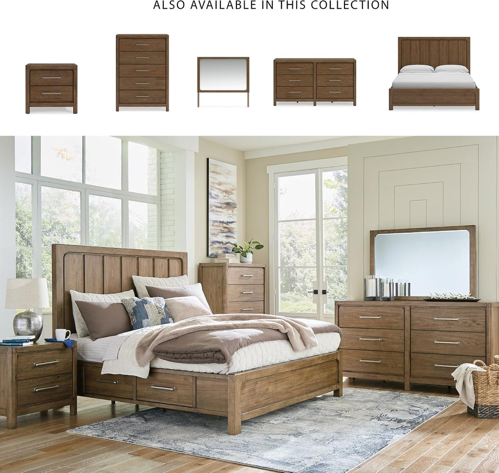 Signature Design by Ashley Cabalynn Casual 6 Drawer Dresser with Felt-lined Top Drawer for Bedroom, Light Brown