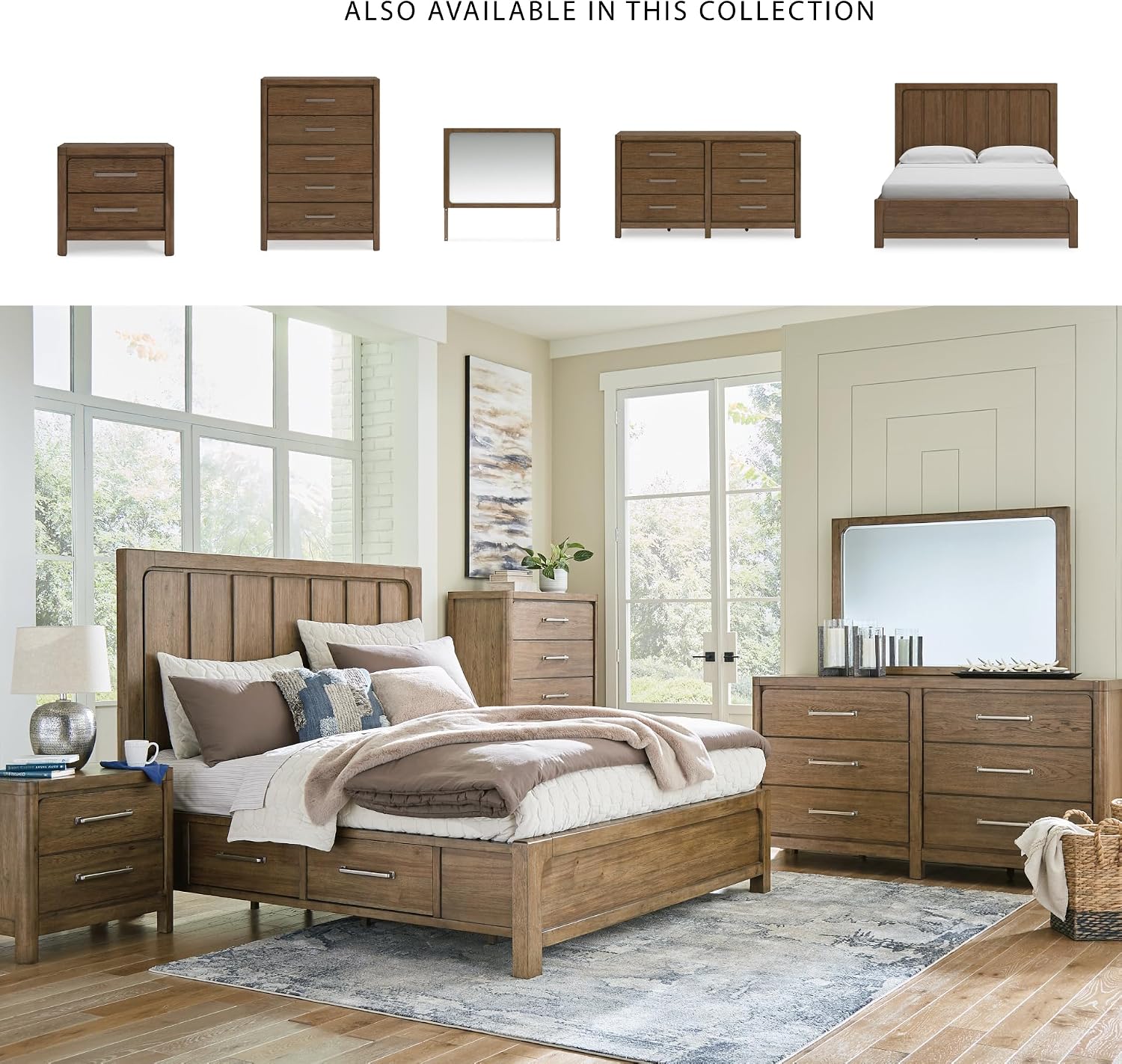 Signature Design by Ashley Cabalynn Casual 6 Drawer Dresser with Felt-lined Top Drawer for Bedroom, Light Brown