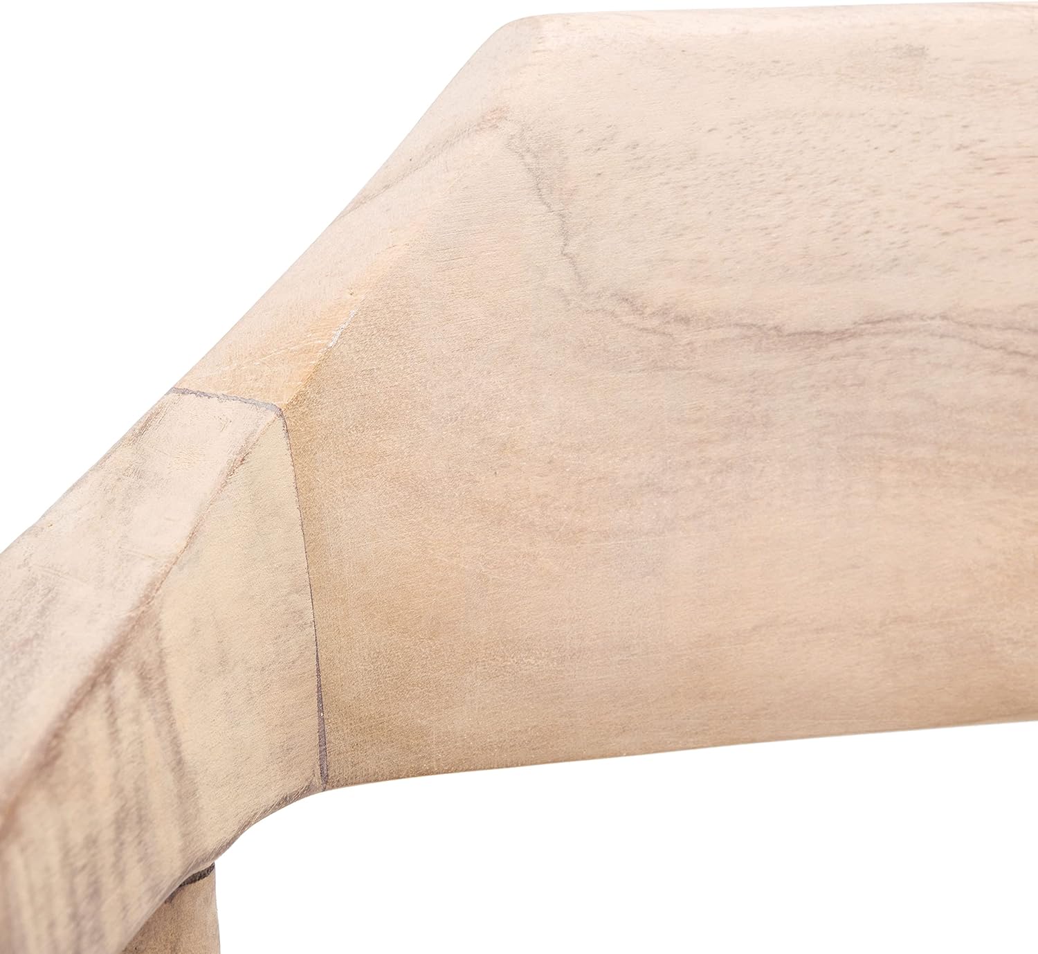 SAFAVIEH Home Collection Munro Natural Teak Wood/White Leather Woven Accent Chair (Fully Assembled)