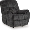 Signature Design by Ashley Rampant Casual Manual Rocker Recliner with Pillow-Top Arms, Gray