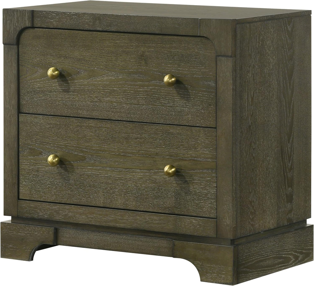 Coaster Home Furnishings Gran Park Modern Classic Wood 2-Drawer Bedroom Nightstand Bedside Table Organizer Unit Dark Cocoa 224932
