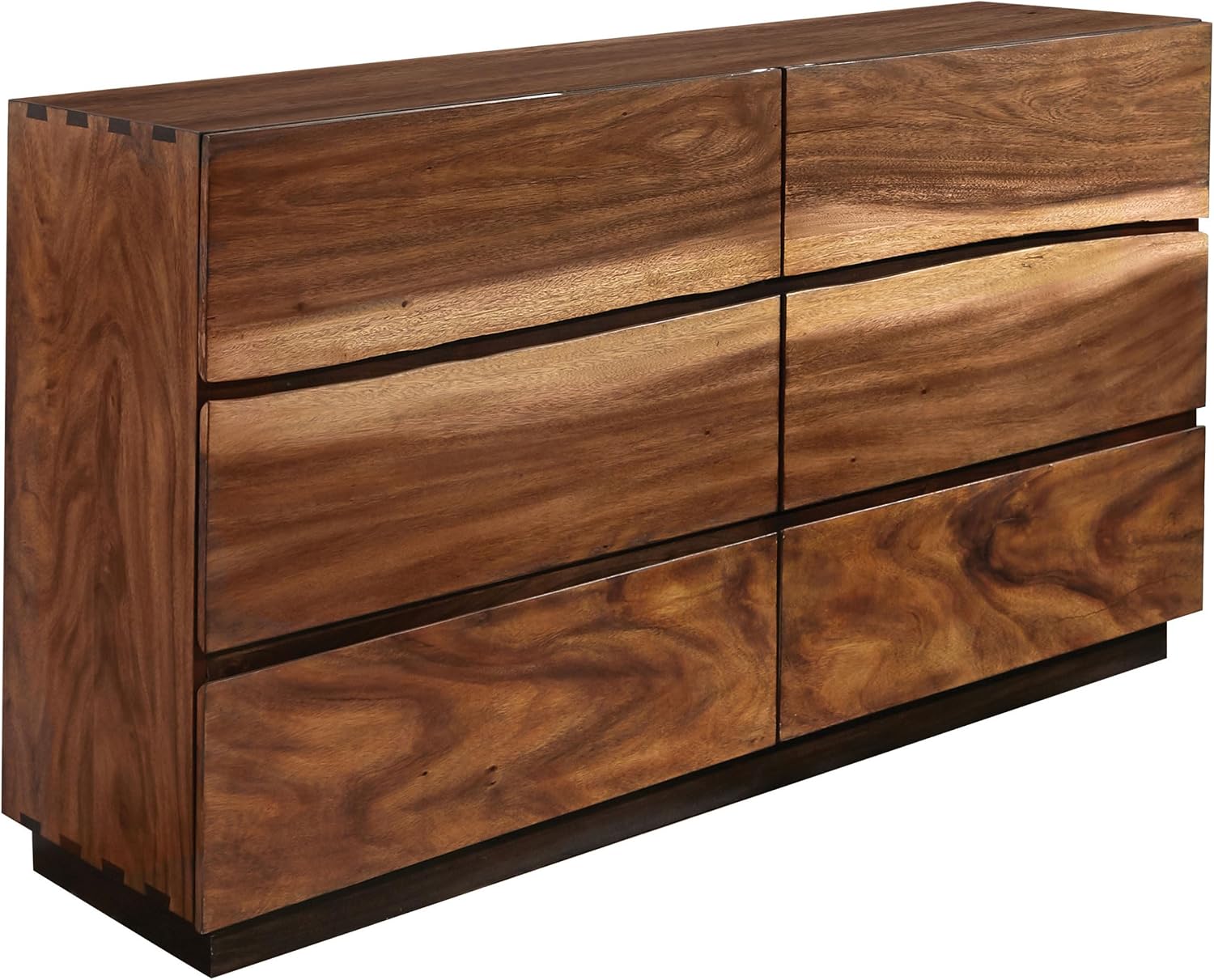 Coaster Home Furnishings - Winslow - Engineered Wood - 6-Drawer Dresser with Farmhouse Style, Rectangular Structure, Floating Base and Finger-Tip Drawer Pulls - Bedroom - Smokey Walnut - 223253
