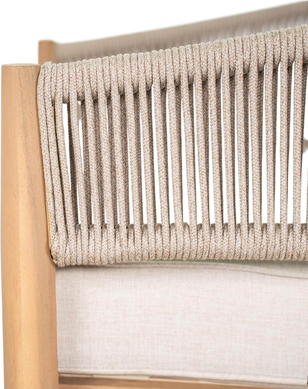 Christopher Knight Home Naomi Set of 2 Patio Acacia Wood Club Chair with Cushion, Handwoven Rope Lounge Chair Outdoor for Porch/Backyard, Stylish Garden Seating with Curved Backrest, Beige+Light Brown