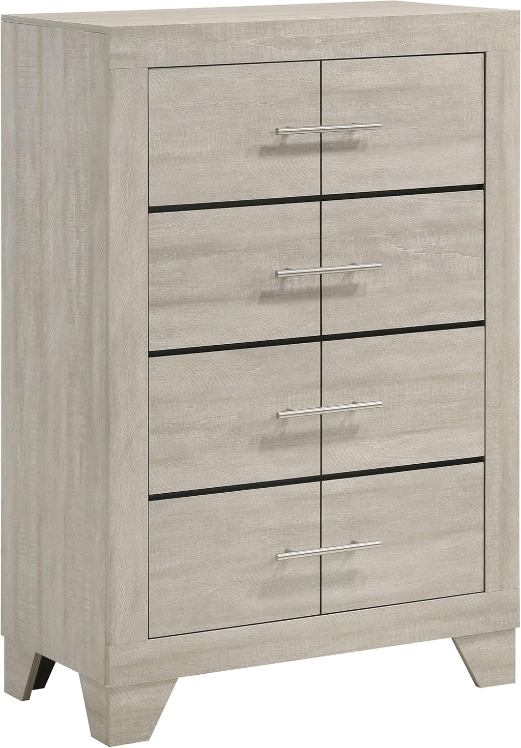 Coaster Home Furnishings - Trenton - Wood - 4-Drawer Chest of Drawers with Nickel Handles, English Dovetail Joinery and Metal Glides - Contemporary - Bedroom - Rustic Cream - 225065
