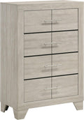 Coaster Home Furnishings - Trenton - Wood - 4-Drawer Chest of Drawers with Nickel Handles, English Dovetail Joinery and Metal Glides - Contemporary - Bedroom - Rustic Cream - 225065