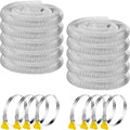 Amylove 4 Inch, 100 ft Heavy PVC Dust Collection Hose, Flexible Clear PVC Fume Hose with Stainless Steel Wire Coil and Clamp, Puncture Resistant Vacuum Fittings Dust Collector Accessories