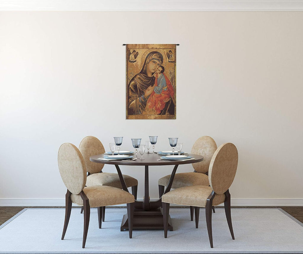 Charlotte Home Furnishings Inc. Greek Madonna Italian Tapestry Wall Hanging 26 X 17 Inch Viscose Cotton And Polyester Blend Wall Art Perfect For Home Decor And Wall Decor By Alberto Passini