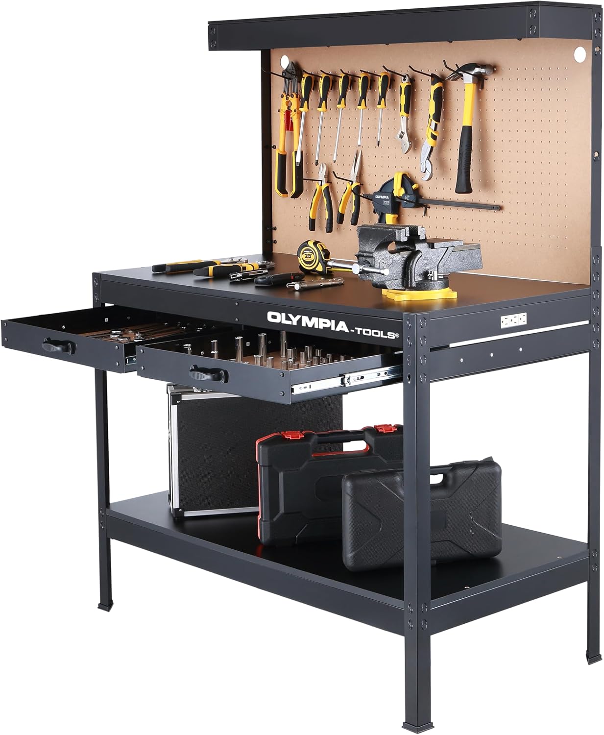 Olympia Tools Multi-Purpose Workbench With Light, 82-802 , Black