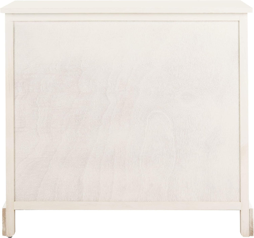 SAFAVIEH Furniture - Herman 2-Drawer Storage Unit - Distressed Cream - Solid Wood - Classic Storage Design - Ideal for Living Room, Entryway, 29' W x 13' D x 27.5' H - Fully Assembled (AMH5702C)