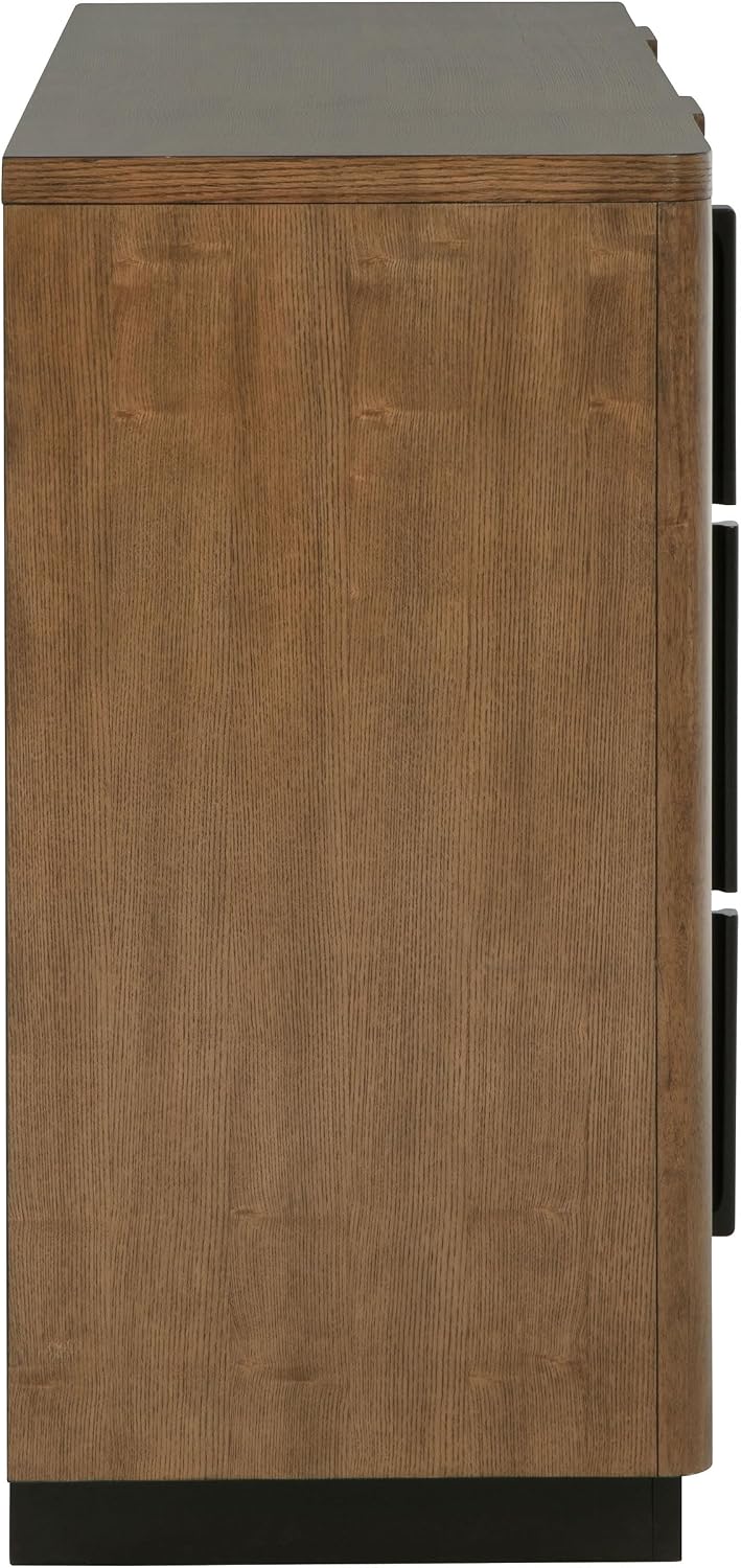 Coaster Home Furnishings - Terrace - Wood - 6-Drawer Dresser Cabinet with Transitional Style, Rectangular Structure, Brown-Toned Hardware, Felt-Lined Top Drawers - Ash Brown - 224903