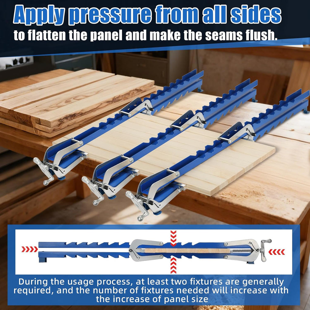 36 Inch Panel Clamps 2 Pack, 4-Way Pressure Steel Parallel Clamps Pre-installation Jigs Fit for 1/2' to 3' Cutting Boards, Tabletops, and Cabinet Cutting Board Clamps
