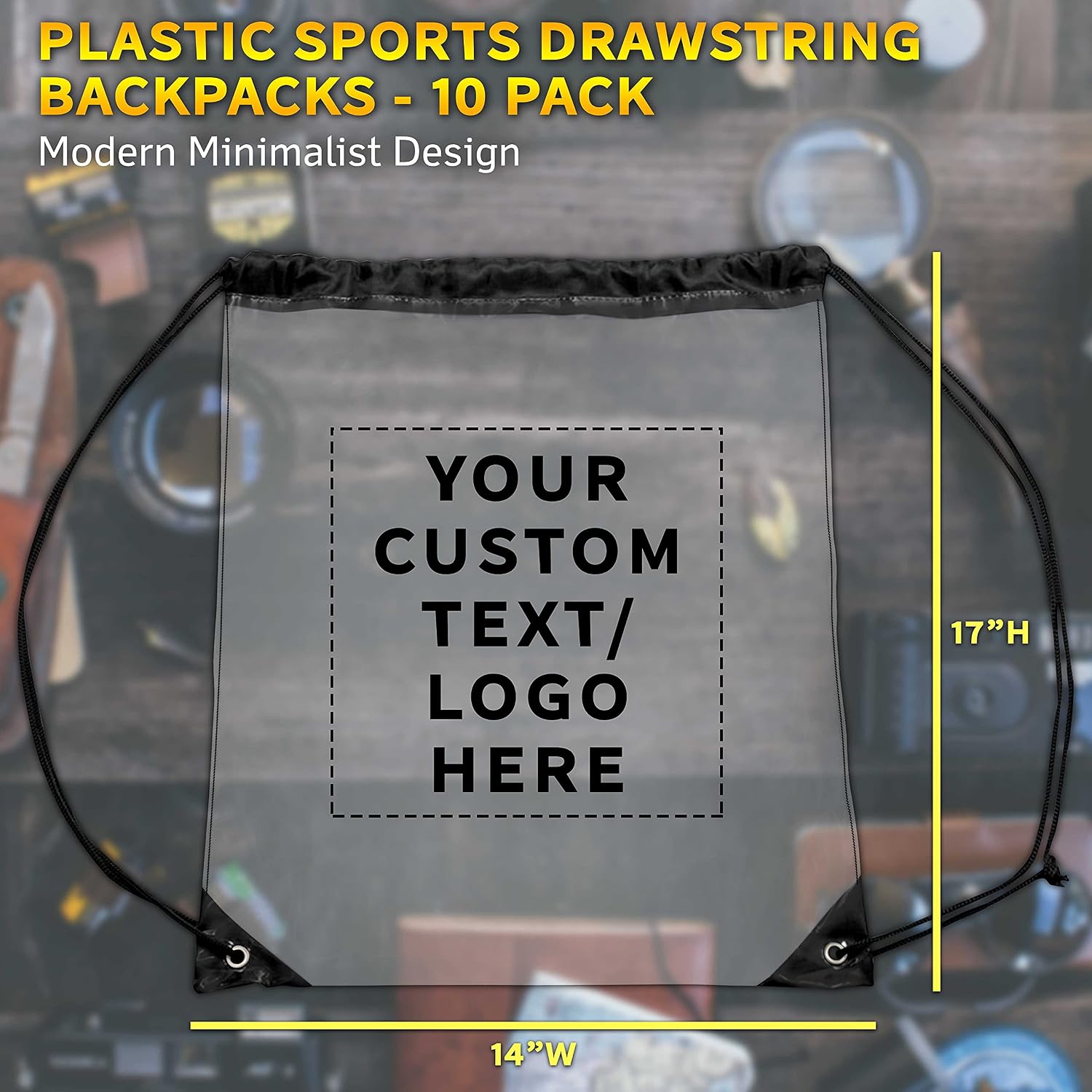 DISCOUNT PROMOS Plastic Drawstring Backpacks