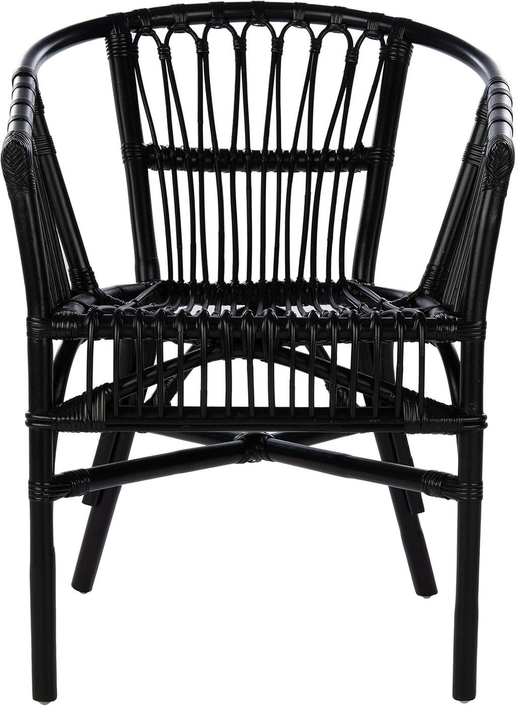 Safavieh Home Adriana Coastal Black Rattan (Set of 2) Accent Chair (ACH6505A-SET2)