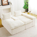 KEIKI 96' L-Shape Modular Boneless Couch with Chaise for Modern Home Bedroom Studio, Sectional Sofa Deep Seat Oversized Loveseat Convertible Bed for Apartment Furniture Lounge Relaxing Corner, White