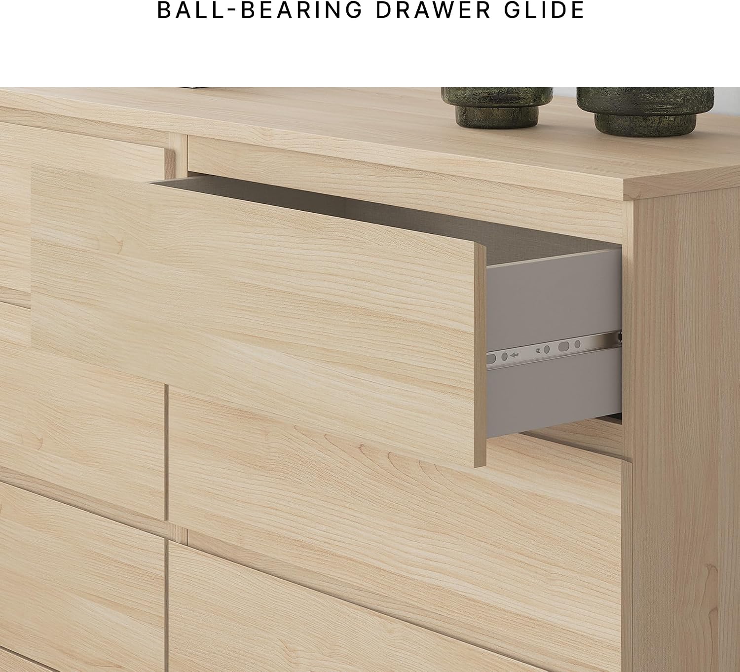 Signature Design by Ashley Onita Contemporary 6-Drawer Dresser with Ash Finish, Light Brown