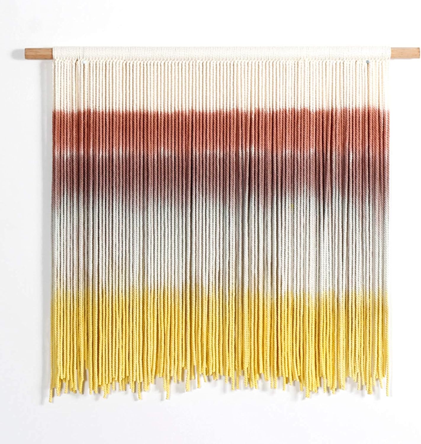 Handmade Macrame Wall Hanging Tapestry Dyeing Driftwood Decor,Handmake Dyed Macrame Tapestries Wall Art Woven Home Decoration (J 60x50cm)