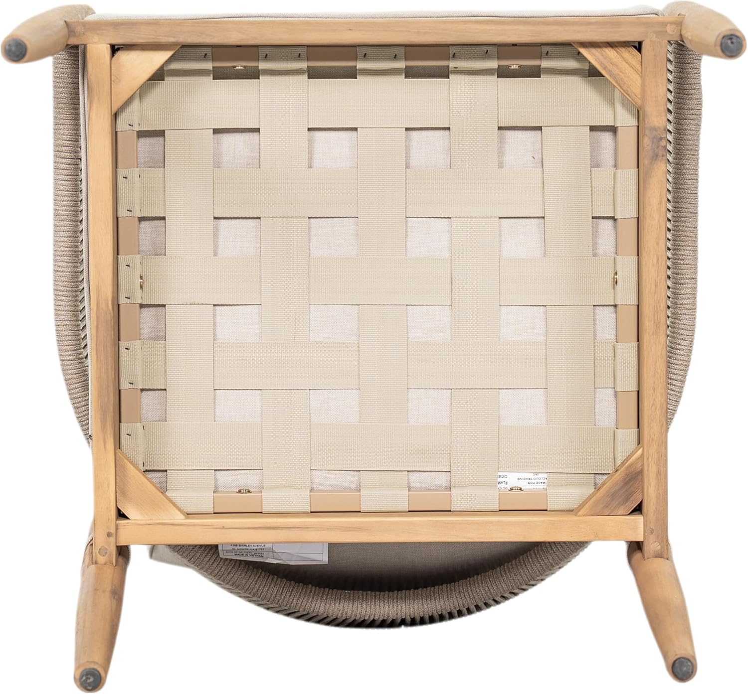 Christopher Knight Home Naomi Set of 2 Patio Acacia Wood Club Chair with Cushion, Handwoven Rope Lounge Chair Outdoor for Porch/Backyard, Stylish Garden Seating with Curved Backrest, Beige+Light Brown